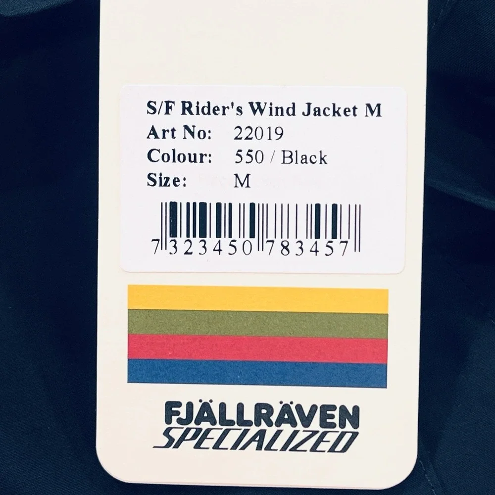 NWT $180 Fjallraven X Specialized Riders Wind Jacket Mens M Black Snap Up‎ NEW